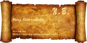 Ney Barnabás névjegykártya